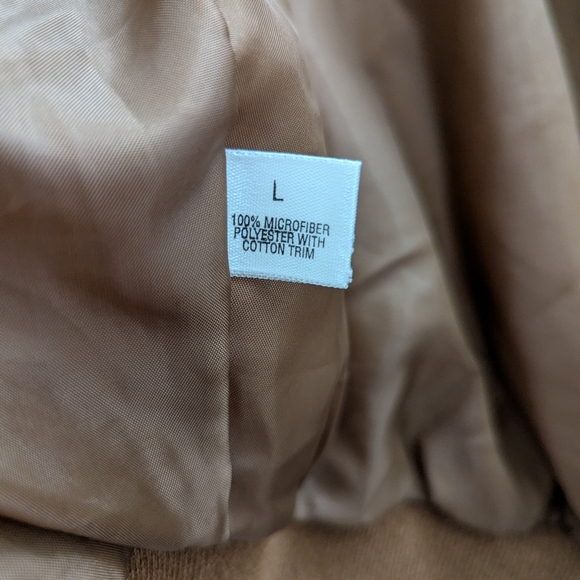 Vintage Andrews Inc Glendora Microfiber Bomber Jacket Size Large Golden Brown - Picture 6 of 9